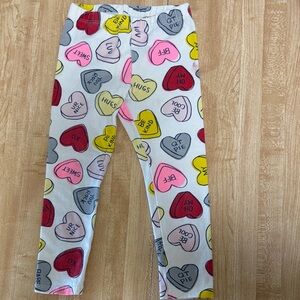 Cat & Jack Heart Print Kids Leggings - Red, Pink, Yellow, Gray